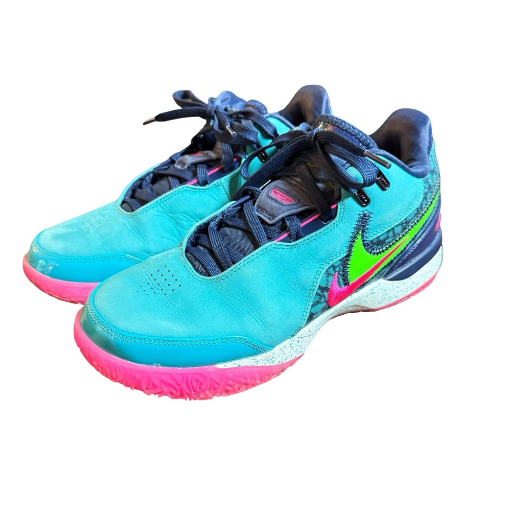 Nike Zoom LeBron NXXT Gen Amped Men 8.5 Blue Green Pink S Beach Shoes FJ1566-300
